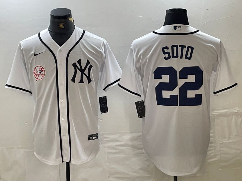 Men New York Yankees 22 Soto White Third generation joint name Nike 2024 MLB Jersey style 3
